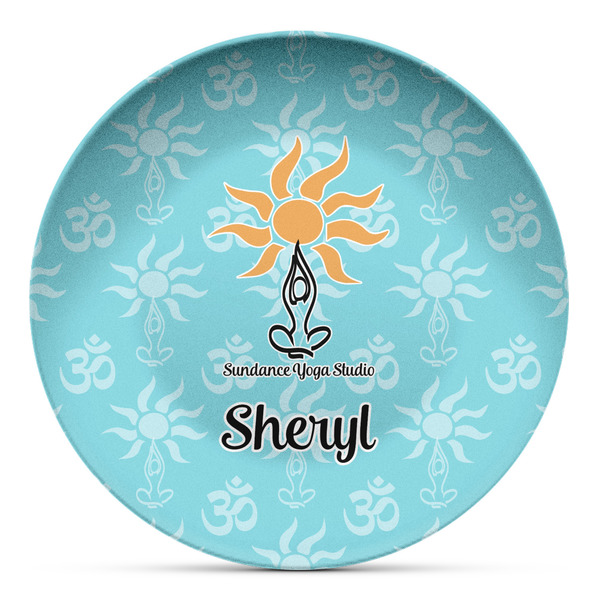 Custom Sundance Yoga Studio Microwave Safe Plastic Plate - Composite Polymer (Personalized)