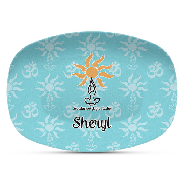Custom Sundance Yoga Studio Plastic Platter - Microwave & Oven Safe Composite Polymer (Personalized)