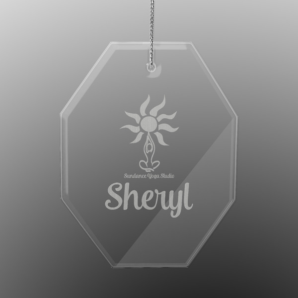 Sundance Yoga Studio Engraved Glass Ornaments - Octagon