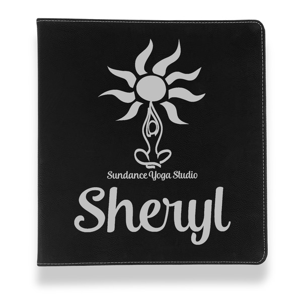 Sundance Yoga Studio Leather Binder - 1" - Black - Front View
