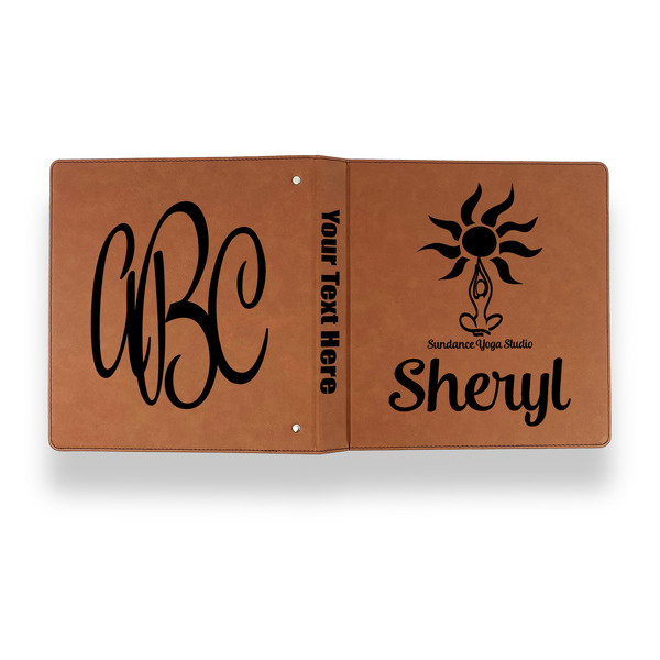 Sundance Yoga Studio Leather Binder - 1" - Rawhide - Back Spine Front View