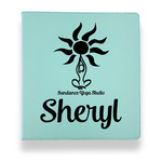 Sundance Yoga Studio Leather Binder - 1" - Teal (Personalized)