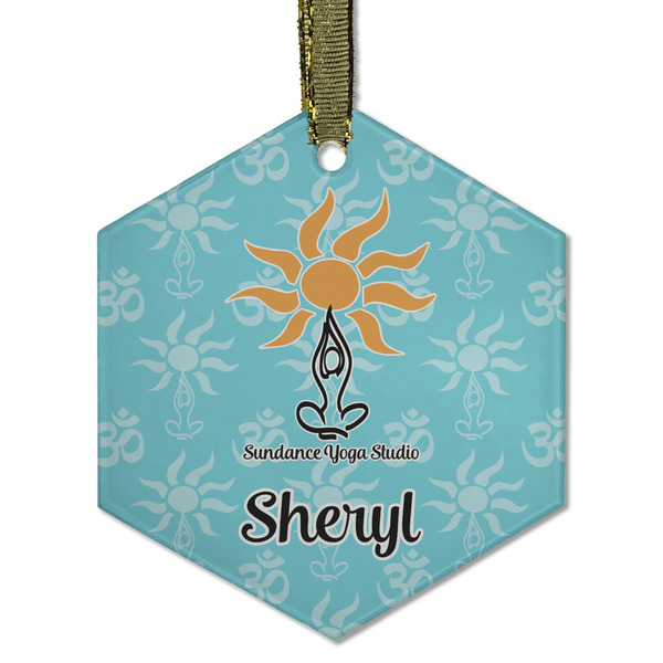Sundance Yoga Studio Frosted Glass Ornament - Hexagon