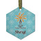 Sundance Yoga Studio Flat Glass Ornament - Hexagon w/ Name or Text