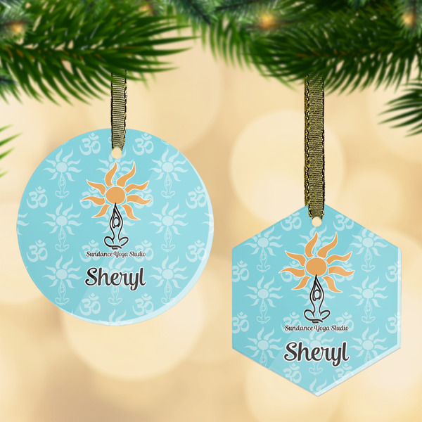 Custom Sundance Yoga Studio Flat Glass Ornament w/ Name or Text