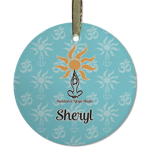 Sundance Yoga Studio Frosted Glass Ornament - Round