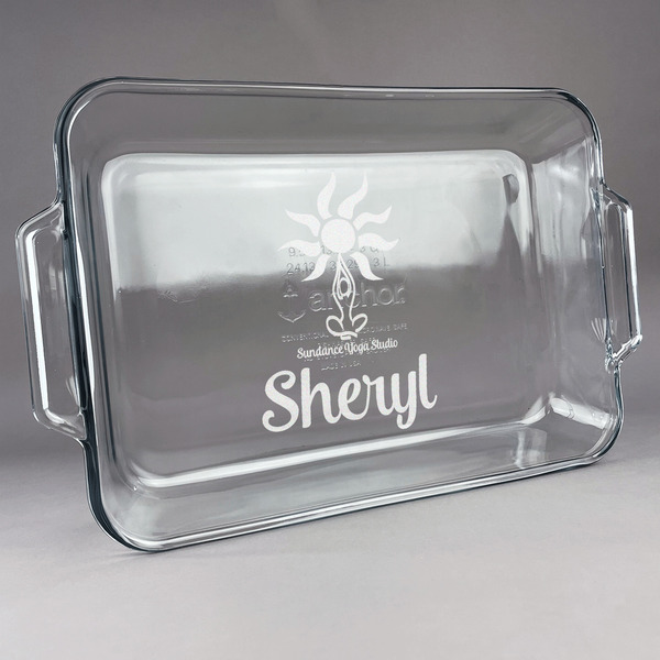 Custom Sundance Yoga Studio Glass Baking and Cake Dish (Personalized)