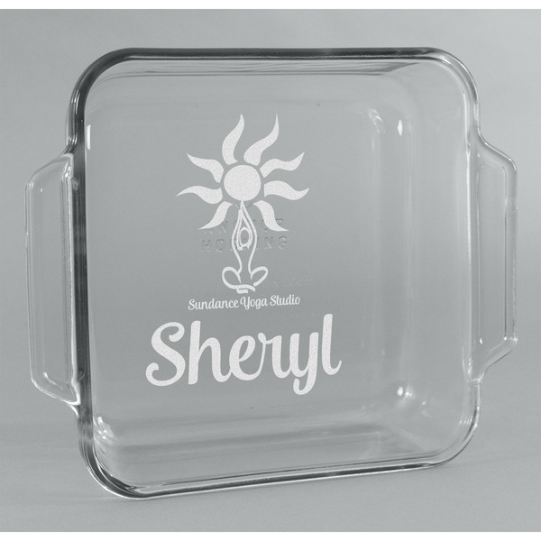 Custom Sundance Yoga Studio Glass Cake Dish - 8in x 8in (Personalized)