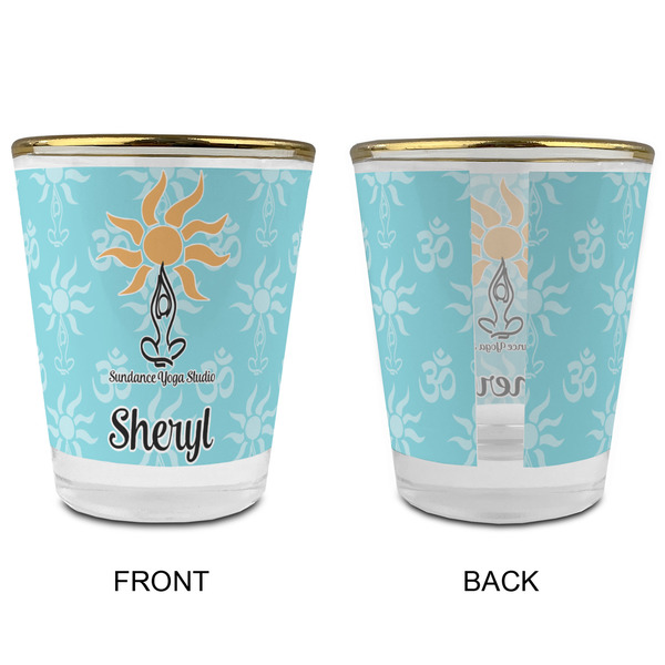 Sundance Yoga Studio Glass Shot Glass - with gold rim - APPROVAL