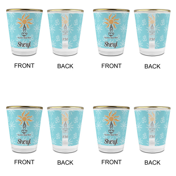 Sundance Yoga Studio Glass Shot Glass - with gold rim - Set of 4 - APPROVAL