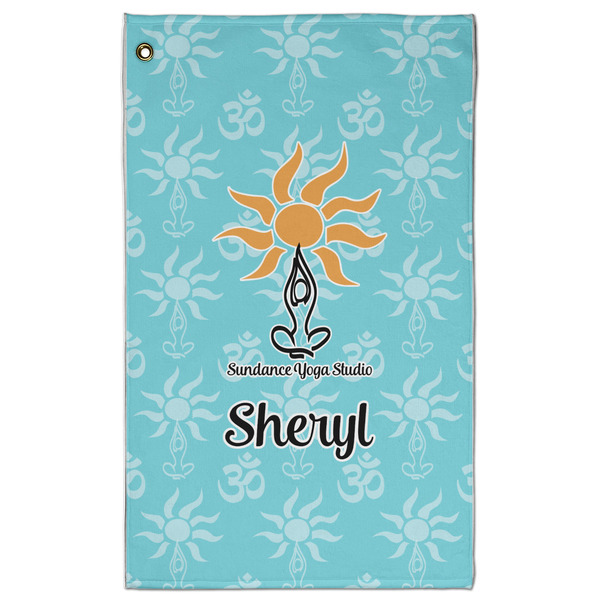 Custom Sundance Yoga Studio Golf Towel - Poly-Cotton Blend w/ Name or Text