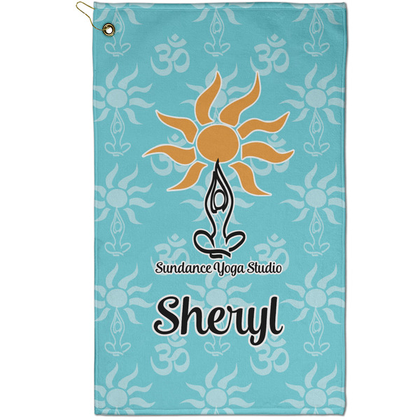 Custom Sundance Yoga Studio Golf Towel - Poly-Cotton Blend - Small w/ Name or Text