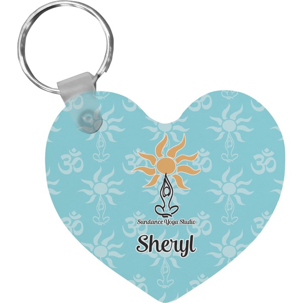 Custom Sundance Yoga Studio Heart Plastic Keychain w/ Name or Text