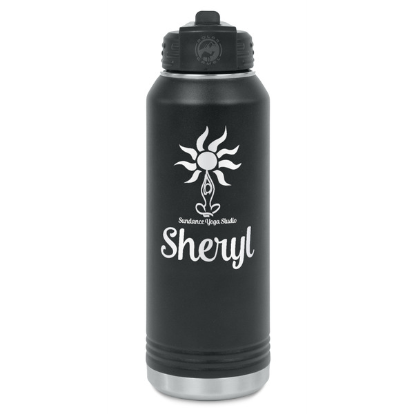 Custom Sundance Yoga Studio Water Bottle - Laser Engraved - Front (Personalized)