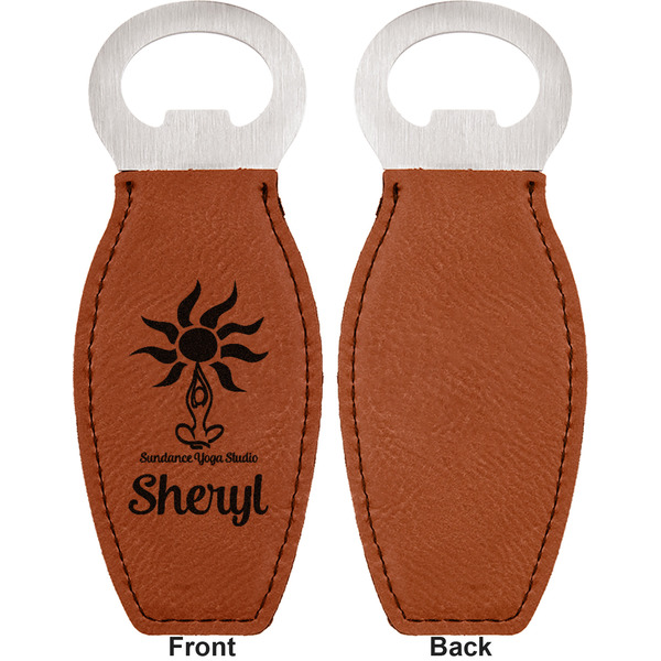 Sundance Yoga Studio Leather Bar Bottle Opener - Front and Back (single sided)
