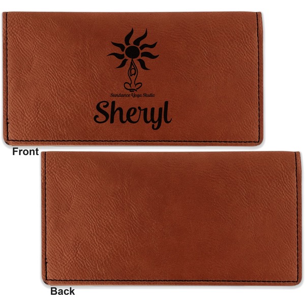 Sundance Yoga Studio Leather Checkbook Holder Front and Back Single Sided - Apvl