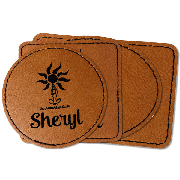 Custom Sundance Yoga Studio Faux Leather Iron On Patch (Personalized)