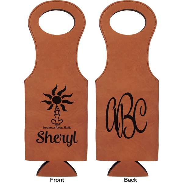 Sundance Yoga Studio Leatherette Wine Tote Double Sided - Front and Back