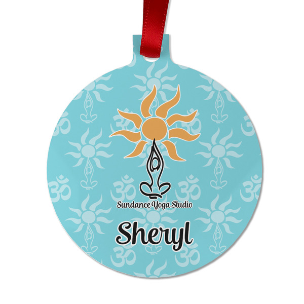 Sundance Yoga Studio Metal Ball Ornament - Front