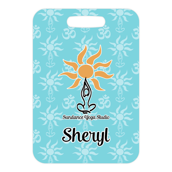 Sundance Yoga Studio Metal Luggage Tag - Front Without Strap