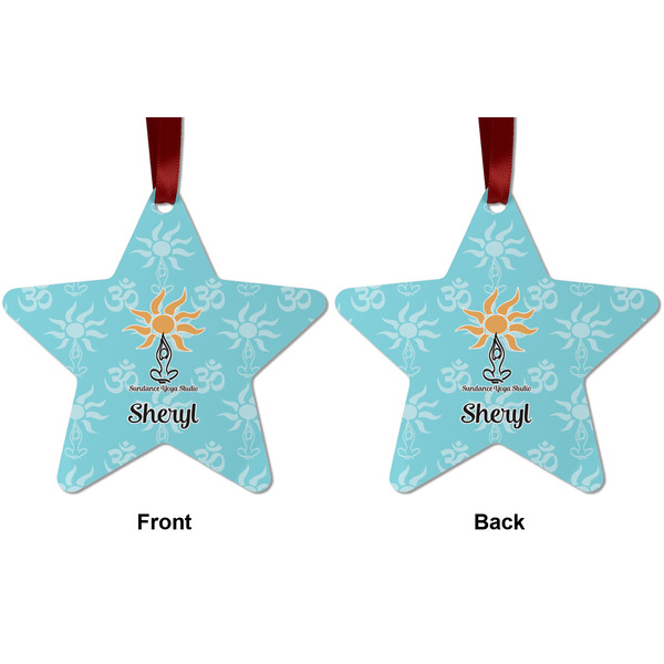 Sundance Yoga Studio Metal Star Ornament - Front and Back