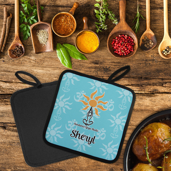 Sundance Yoga Studio Neoprene Pot Holder - Set of 2  LIFESTYLE (Flatlay)