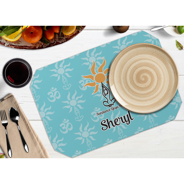 Sundance Yoga Studio Octagon Placemat - Single front (LIFESTYLE) Flatlay