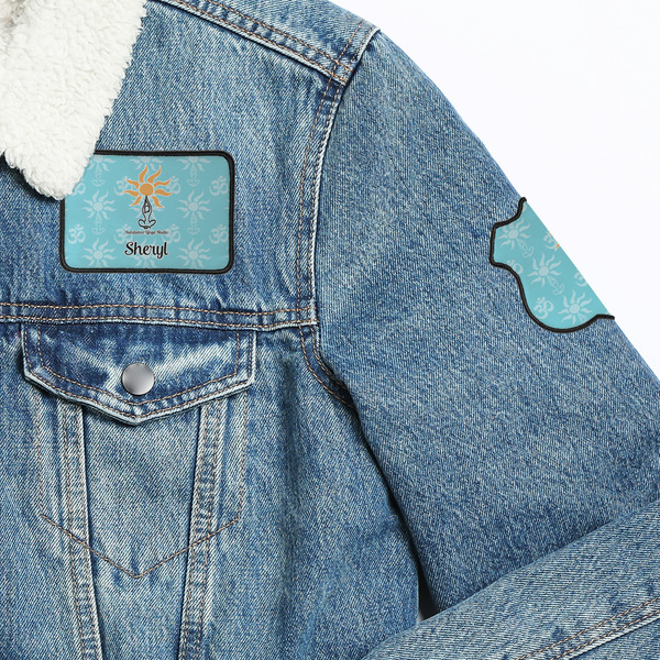 Sundance Yoga Studio Patches Lifestyle Jean Jacket Detail