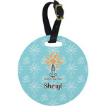 Sundance Yoga Studio Plastic Luggage Tag - Round (Personalized)
