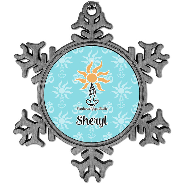 Custom Sundance Yoga Studio Vintage Snowflake Ornament (Personalized)