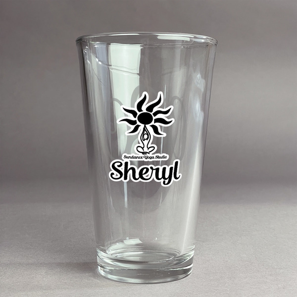 Custom Sundance Yoga Studio Pint Glass - Full Color Logo (Personalized)