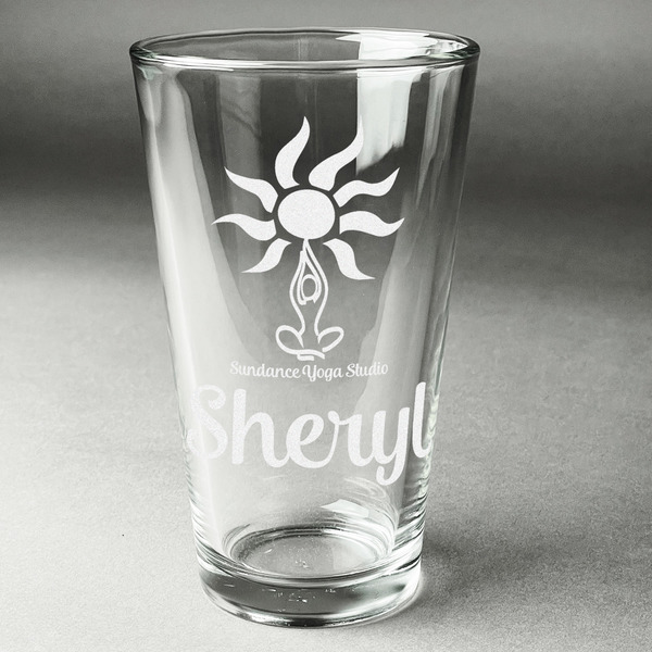 Custom Sundance Yoga Studio Pint Glass - Engraved (Personalized)