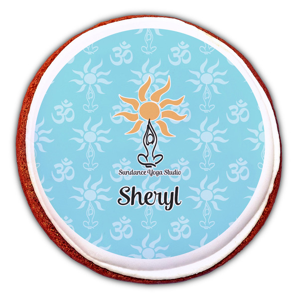 Sundance Yoga Studio Printed Icing Circle - Large - On Cookie
