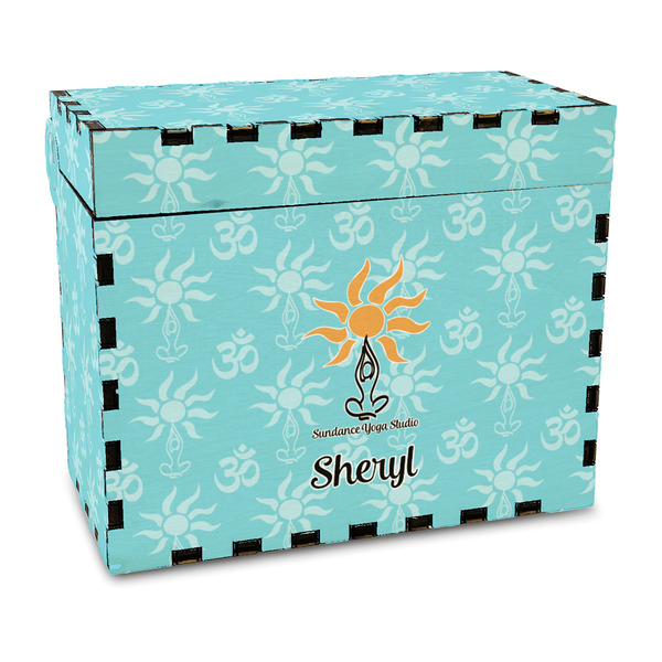 Custom Sundance Yoga Studio Wood Recipe Box - Full Color Print (Personalized)