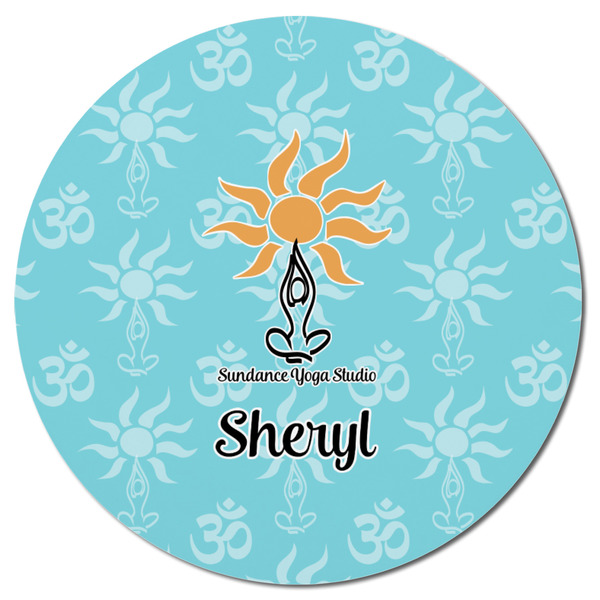 Sundance Yoga Studio Round Fridge Magnet - FRONT