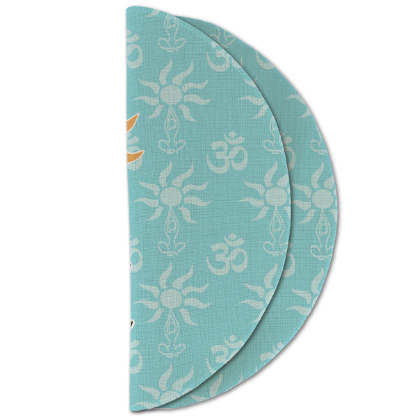 Sundance Yoga Studio Round Linen Placemats - HALF FOLDED (double sided)