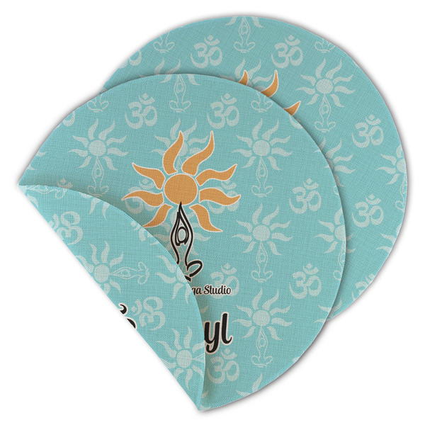 Sundance Yoga Studio Round Linen Placemats - MAIN (Double-Sided)