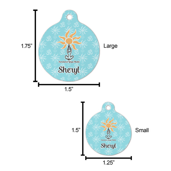 Sundance Yoga Studio Round Pet ID Tag - Large - Comparison Scale