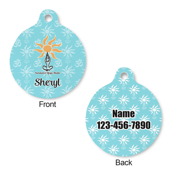Sundance Yoga Studio Round Pet Tag - Front & Back