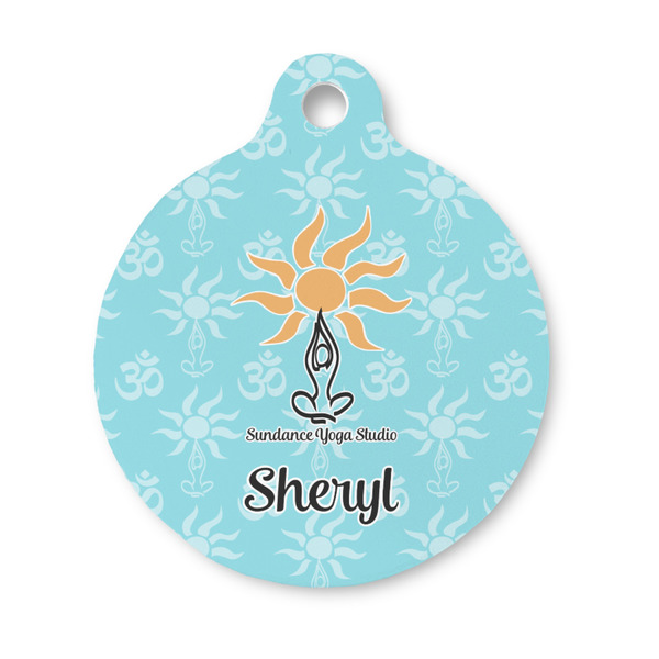 Custom Sundance Yoga Studio Round Pet ID Tag - Small (Personalized)