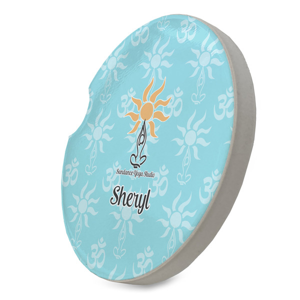 Sundance Yoga Studio Sandstone Car Coaster - STANDING ANGLE