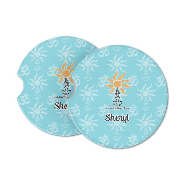 Custom Sundance Yoga Studio Sandstone Car Coasters (Personalized)