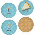 Sundance Yoga Studio Set of 4 Glass Appetizer / Dessert Plate 8" (Personalized)
