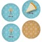 Sundance Yoga Studio Set of 4 Glass Appetizer / Dessert Plate 8" (Personalized)