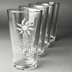 Sundance Yoga Studio Pint Glasses - Engraved (Set of 4) (Personalized)