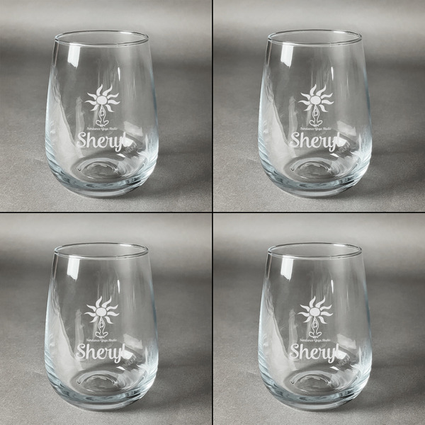 Sundance Yoga Studio Set of Four Personalized Stemless Wineglasses (Approval)