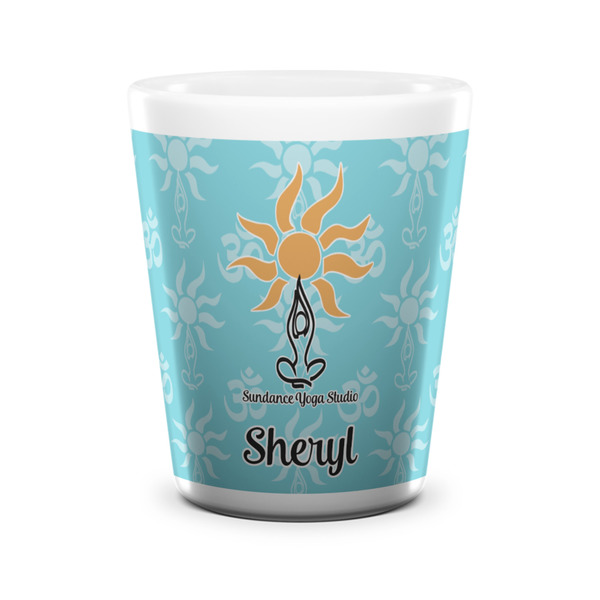 Sundance Yoga Studio Shot Glass - White - FRONT