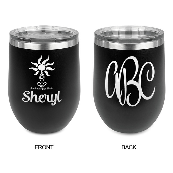 Sundance Yoga Studio Stainless Wine Tumblers - Black - Double Sided - Approval