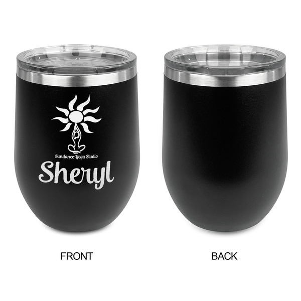 Sundance Yoga Studio Stainless Wine Tumblers - Black - Single Sided - Approval