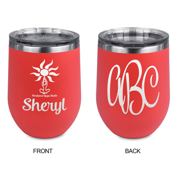 Sundance Yoga Studio Stainless Wine Tumblers - Coral - Double Sided - Approval